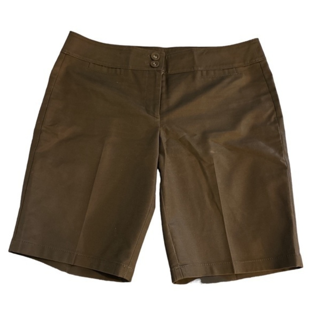 Women's Ann Taylor Brown Bermuda Casual Twill Shorts Size 6 EUC #7872